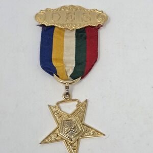 Eastern Star Vintage Station Lapel Pin Conductress OES IA Masonic Antique Jewel